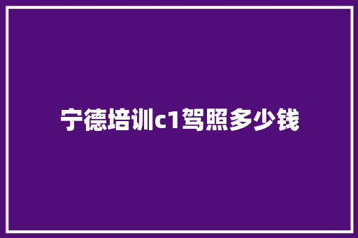 宁德培训c1驾照多少钱 承诺书