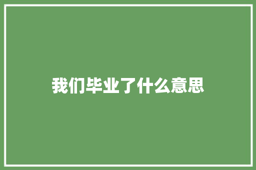 我们毕业了什么意思 社会论文