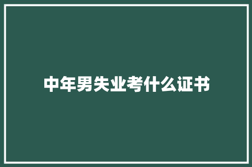 中年男失业考什么证书 教育论文