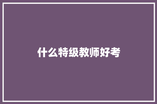 什么特级教师好考 英文简历