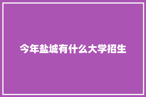 今年盐城有什么大学招生 毕业设计
