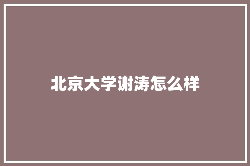 北京大学谢涛怎么样 公证书