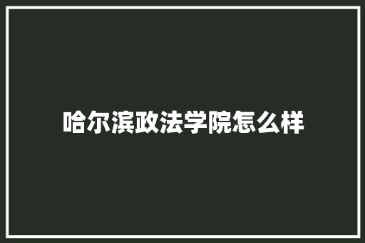 哈尔滨政法学院怎么样 策划方案