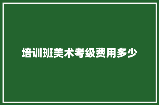培训班美术考级费用多少 计算机论文