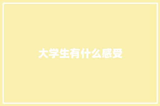 大学生有什么感受 简历