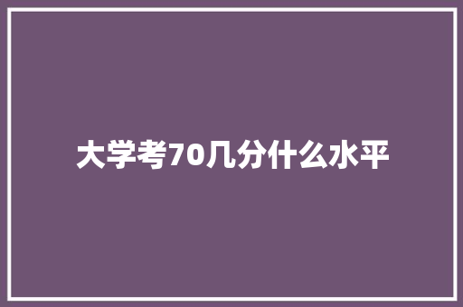大学考70几分什么水平 文秘写作