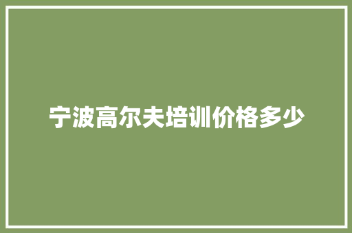 宁波高尔夫培训价格多少 办公写作
