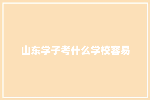 山东学子考什么学校容易 文秘写作