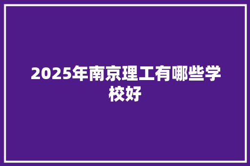 2025年南京理工有哪些学校好 英文简历