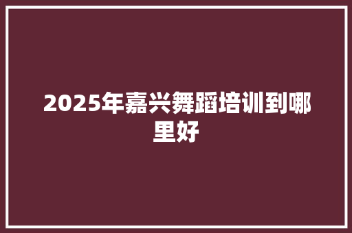 2025年嘉兴舞蹈培训到哪里好 担保书