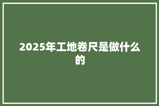 2025年工地卷尺是做什么的 承诺书