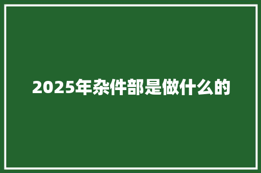 2025年杂件部是做什么的 面试技巧