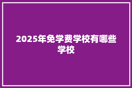 2025年免学费学校有哪些学校 英文简历