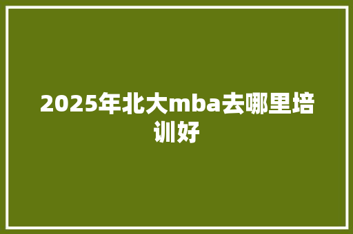 2025年北大mba去哪里培训好 文秘写作