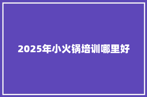 2025年小火锅培训哪里好 管理论文