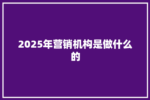 2025年营销机构是做什么的 公证书