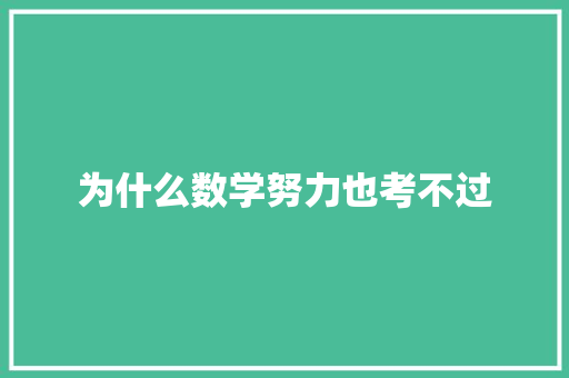 为什么数学努力也考不过 简历资料