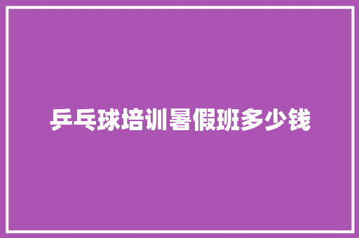 乒乓球培训暑假班多少钱 个人写作