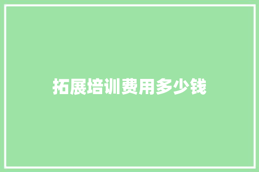 拓展培训费用多少钱 计算机论文