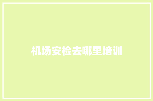 机场安检去哪里培训 策划方案