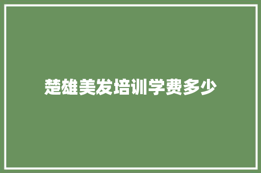 楚雄美发培训学费多少 办公写作