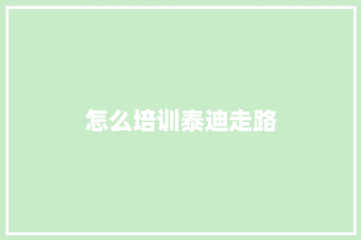 怎么培训泰迪走路 保证书