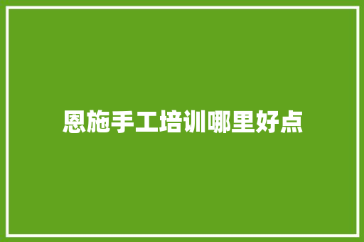 恩施手工培训哪里好点 管理论文