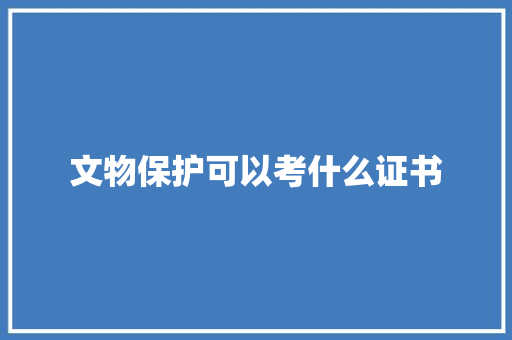 文物保护可以考什么证书 面试技巧