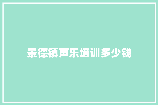 景德镇声乐培训多少钱 个人写作