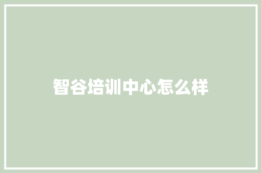 智谷培训中心怎么样 保证书