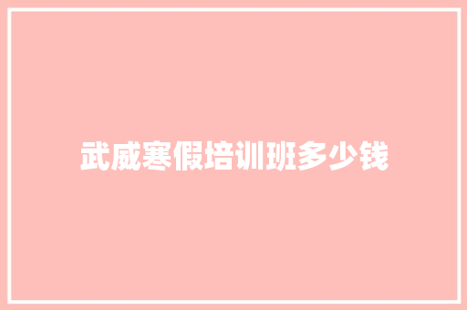 武威寒假培训班多少钱 文秘写作