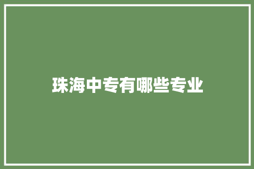 珠海中专有哪些专业 办公写作