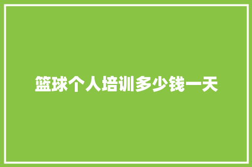 篮球个人培训多少钱一天 承诺书
