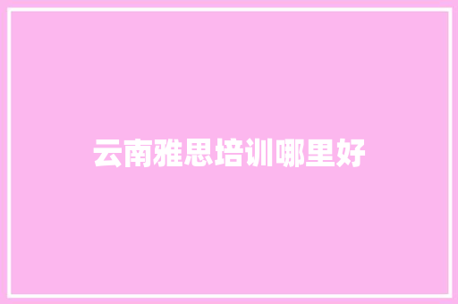 云南雅思培训哪里好 简历