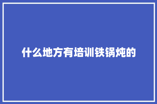 什么地方有培训铁锅炖的 英文简历