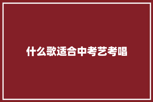 什么歌适合中考艺考唱 简历