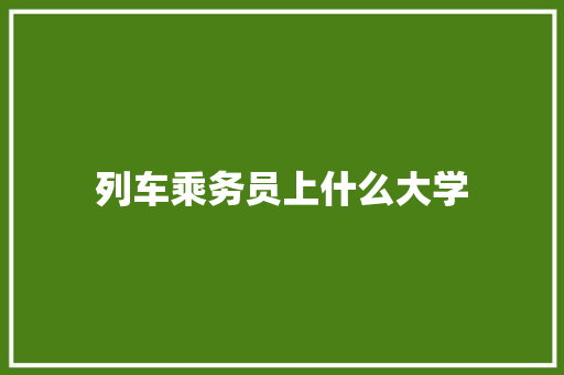 列车乘务员上什么大学 毕业设计