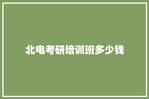 北电考研培训班多少钱 教育论文