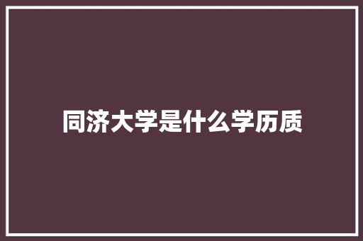 同济大学是什么学历质 个人写作