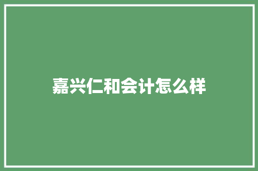 嘉兴仁和会计怎么样 英文简历