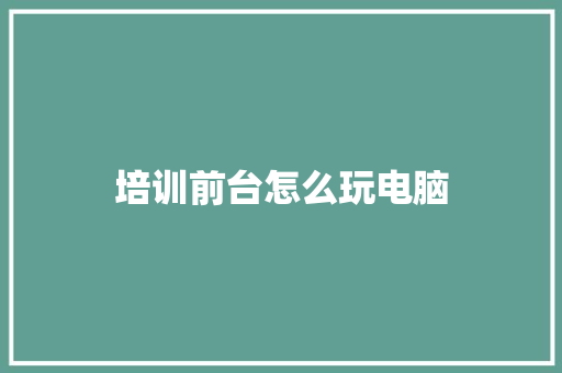 培训前台怎么玩电脑 策划方案