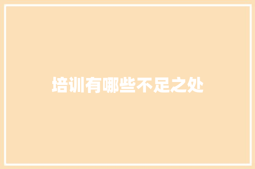 培训有哪些不足之处 面试技巧