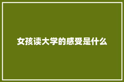 女孩读大学的感受是什么 计算机论文