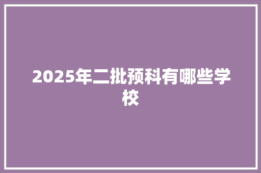 2025年二批预科有哪些学校 承诺书