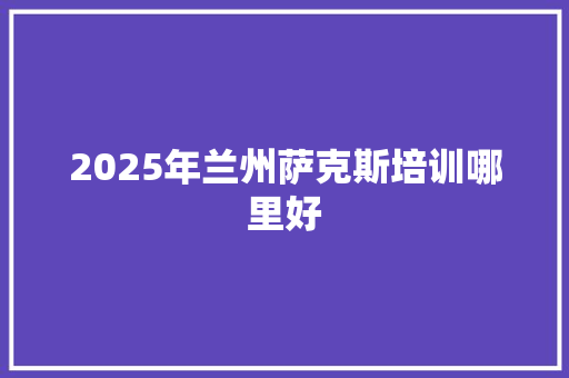 2025年兰州萨克斯培训哪里好 办公写作