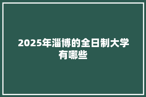 2025年淄博的全日制大学有哪些 个人写作