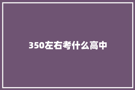 350左右考什么高中 保证书