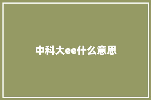 中科大ee什么意思 保证书