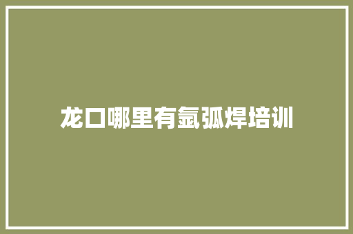 龙口哪里有氩弧焊培训 文秘写作