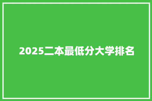 2025二本最低分大学排名 计算机论文